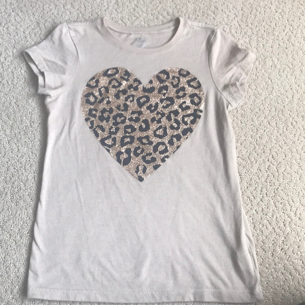 Gold glitter cheetah print ❤️ tee, Size M 7/8